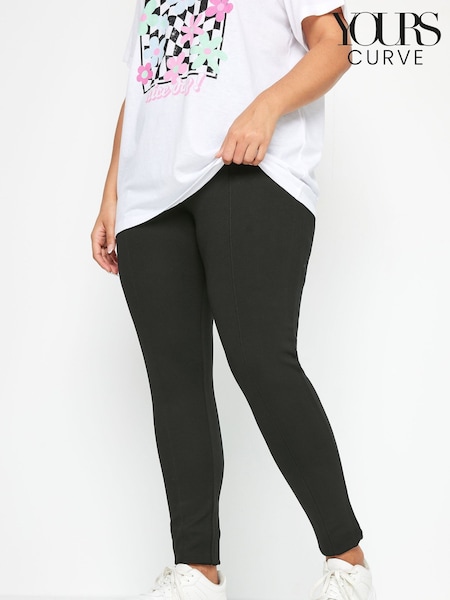 Yours Curve Black Ponte Stretch Trousers (B86643) | €39