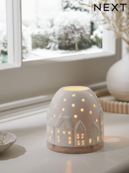 White Ceramic House Tea Light Candle Holder (B86777) | €12