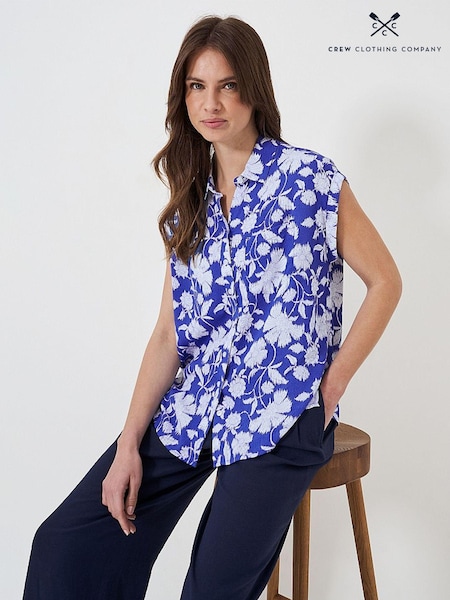 Crew Clothing Blue Printed Short Sleeve Shirt (B86815) | €24