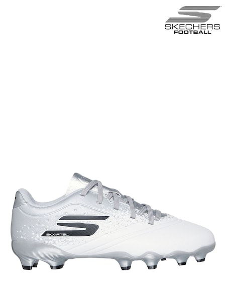Skechers White White / Silver Younger Kids Firm Ground Football Boots (B86844) | R$ 435