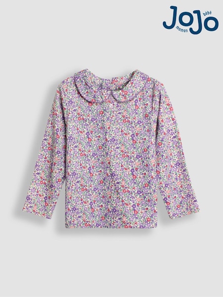 Lila mov - Bluză cu Floral Peter Pan imprimeu floricele JoJo Maman Bébé (B86925) | 112 LEI
