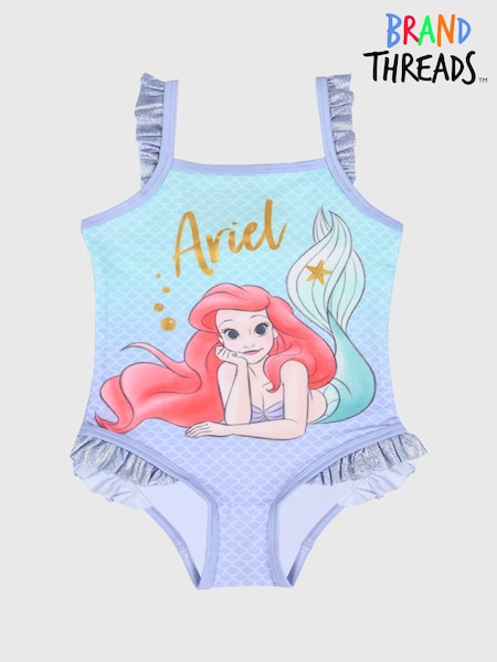 Brand Threads Purple Disney Princess Ariel Girls Swimming Costume (B86927) | €26