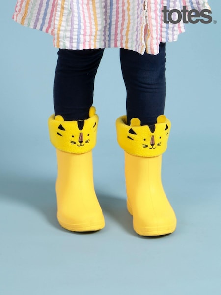 Totes Yellow Childrens Bunny Welly Liner Socks (B86975) | R$ 120