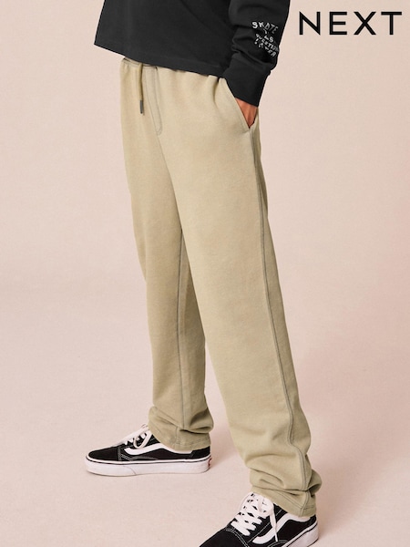 Cement Washed 100% Cotton Straight Leg Garment Dyed Joggers (3-16yrs) (B86984) | 44 QAR - 62 QAR