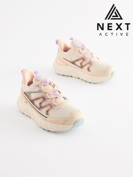 White/Pink Elastic Lace Hike Trainers (B86986) | €42 - €52