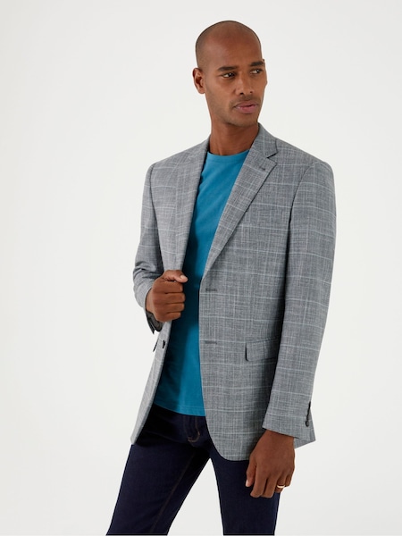 Skopes Grey Tailored Fit Louis Check Jacket (B87141) | €79