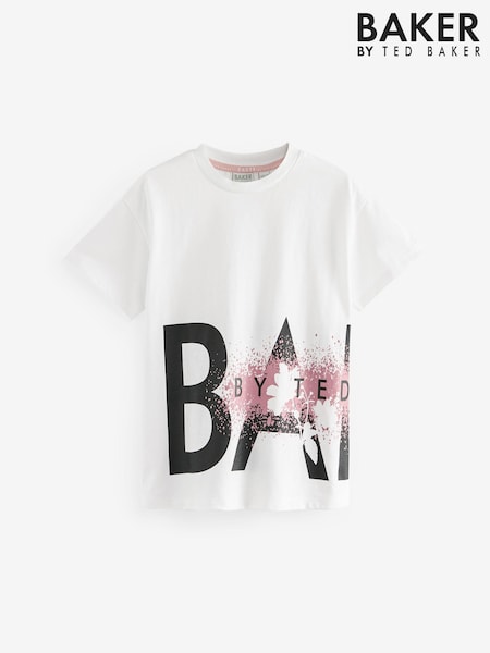 Baker by Ted Baker Graphic 100% Cotton White T-Shirt (B87164) | 12 € - 17 €