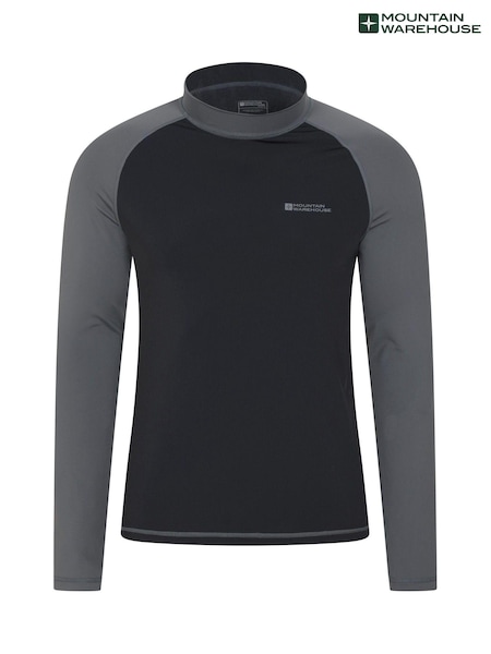 Mountain Warehouse Black Mens Long Sleeve Rash Vest (B87301) | kr371