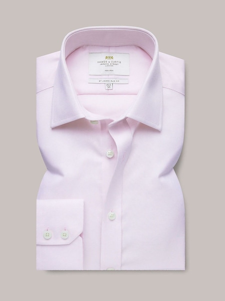 Hawes & Curtis Slim Pink  Non-Iron Pique 100% Cotton Shirt (B87423) | 322 QAR