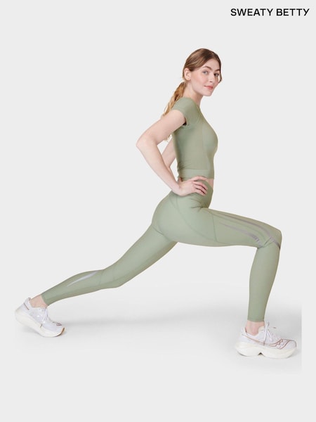 Sweaty Betty Savannah Green Full Length Aerial Core Workout Leggings (B87484) | €64