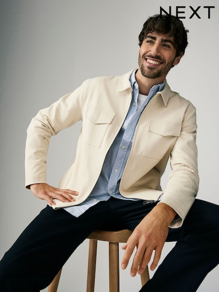 بيج فاتح - Jersey Shacket (B87491) | ‏20 ر.ع.‏