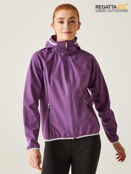 Regatta Purple Waterproof Bourda Hooded Softshell Jacket (B87551) | €39