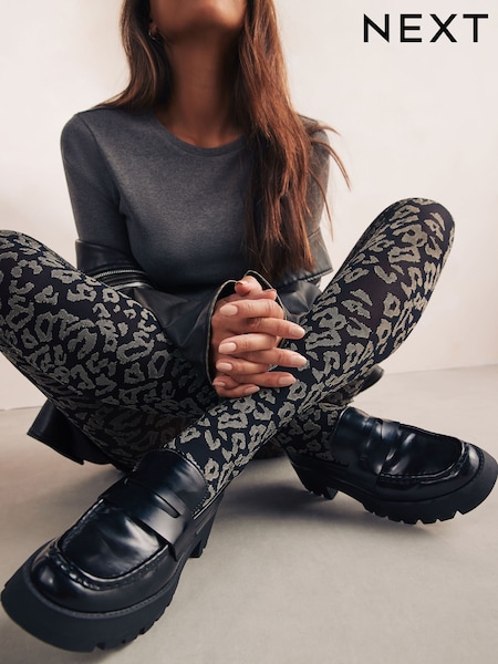 Black/Nude Animal Pattern Tights 1 Pack (B87594) | €12