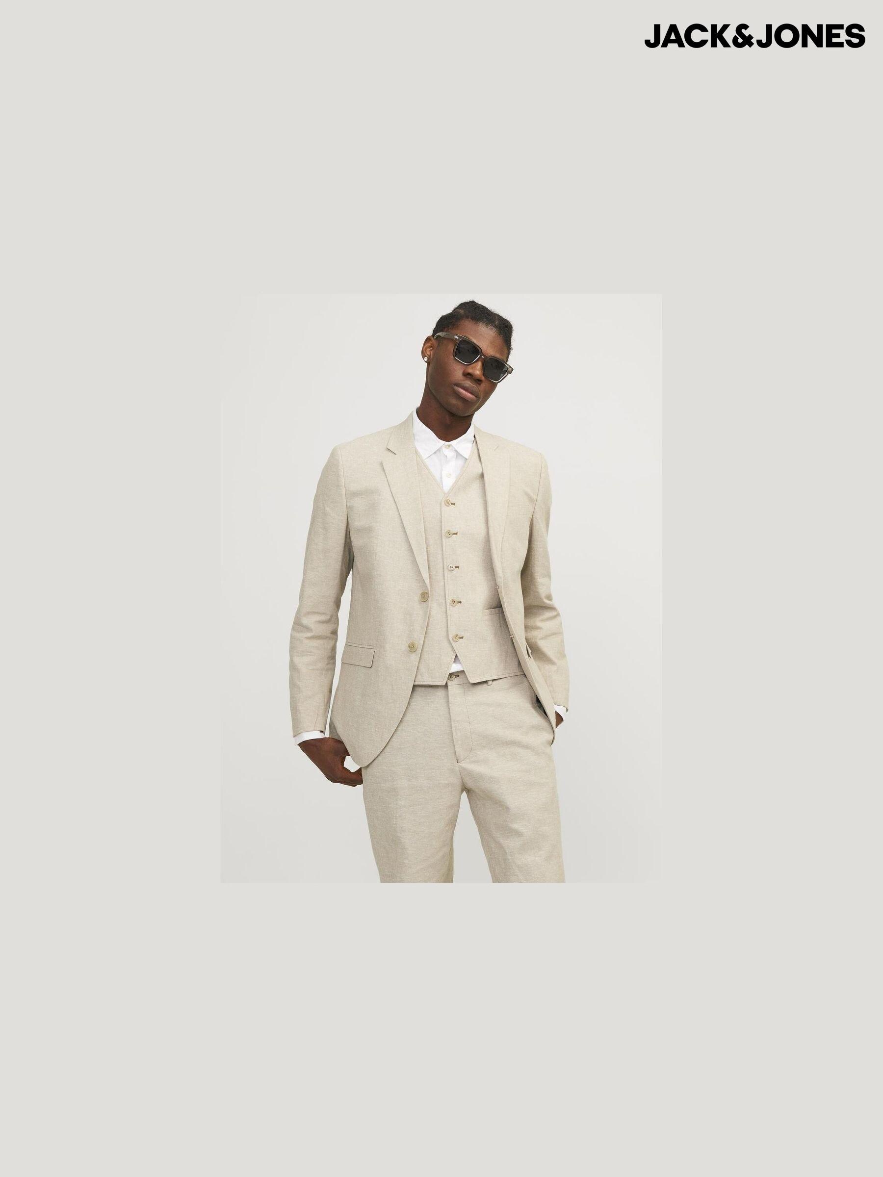 Men s Cream Blazer Workwear Cotton Coatsandjackets Next Qatar