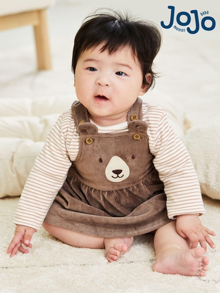 JoJo Maman Bébé Bear Velour Pinafore Dress And Top Set 2 Pack (B87779) | 45 €