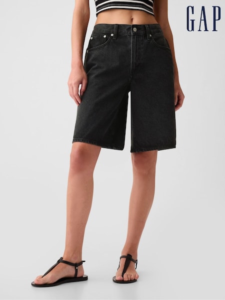 Gap Black Mid Rise Longline Denim Shorts (B87785) | €22.50