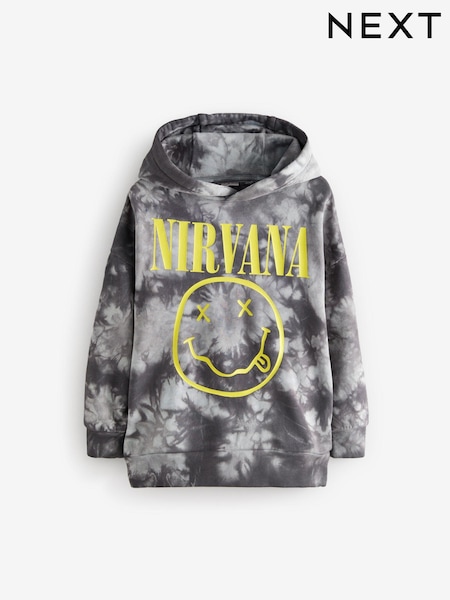 Black/White Nirvana Band Tie Dye 100% Cotton Hoodie (3-16yrs) (B87848) | €38 - €49