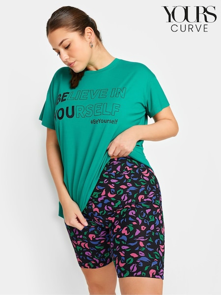 Yours Curve YOURS ACTIVE Curve Black Abstract Print Shorts (B87890) | 28 €