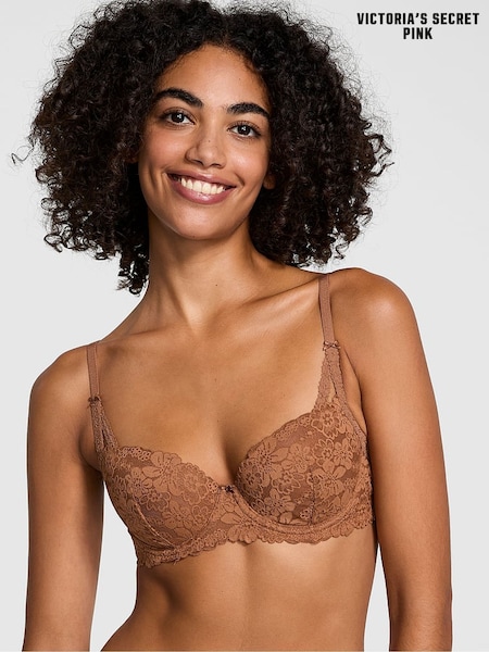 Victoria's Secret PINK Caramel Nude Lace Lightly Lined Balcony Bra (B87908) | €40
