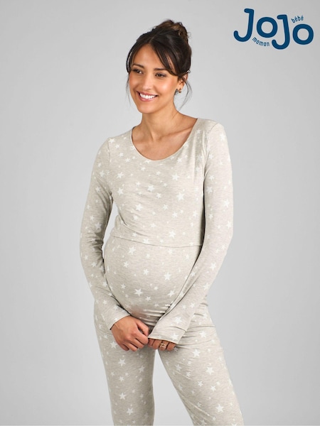 JoJo Maman Bébé Grey Maternity and Nursing Pyjamas Set (B87915) | $69