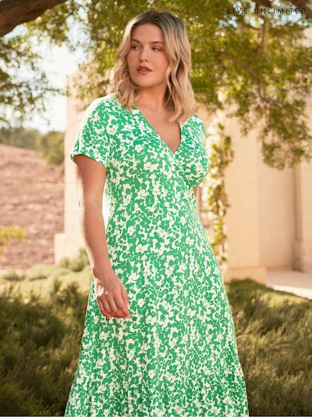 Live Unlimited Curve Floral Print Jersey Wrap Dress (B88004) | 40 €