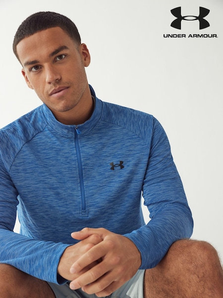 Under Armour Blue Blue Tech Textured 1/2 Zip Sweatshirt (B88085) | AED128