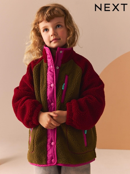 Multi Colourblock Borg Fleece Jacket (3-16yrs) (B88164) | AED85 - AED106