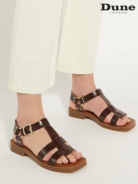Dune London Brown Loto Moto Sandals (B88218) | €114