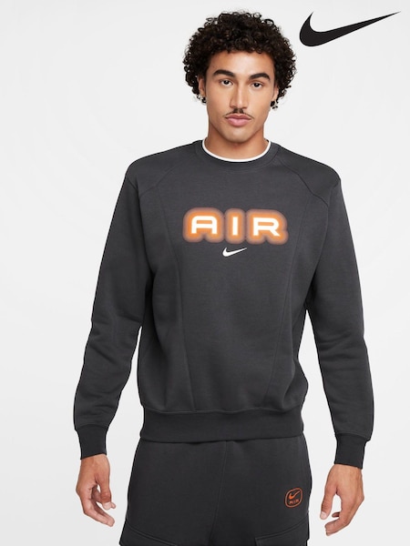 Nike Grey Air Fleece Crew Sweatshirt (B88222) | €85