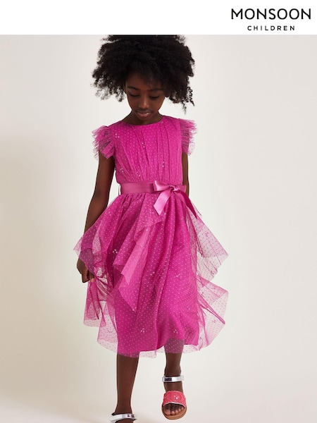 Monsoon Pink Stacie Waterfall Dress (B88225) | €26 - €28