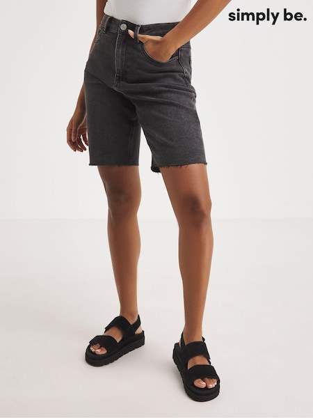 Simply Be Black Wide Fit Chunky Comfort Suede Touch And Close Sandals (B88303) | €37