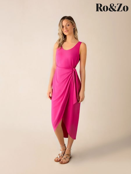Ro&Zo Pink Petite Jersey Tie Waist Dress (B88348) | €43.50