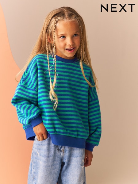 Blue Oversized Cosy Rib Sweatshirt (3-16yrs) (B88359) | €5.50 - €7.50
