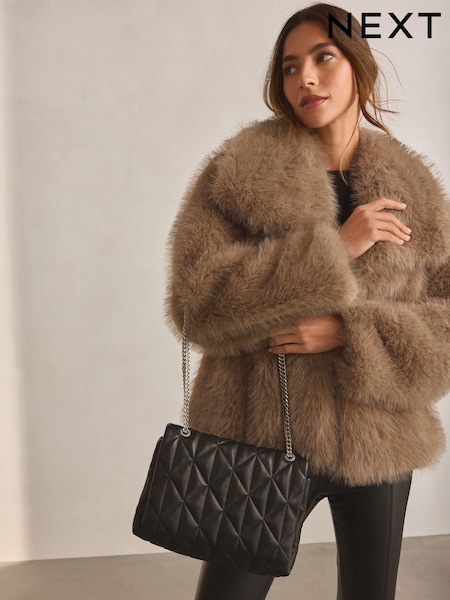 Black Leather Quilted Cross-Body Bag (B88368) | €64