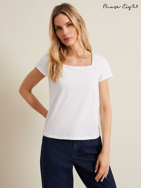 Phase Eight Square Neck Bella 100% Cotton Top (B88381) | ‏84 د.إ.‏