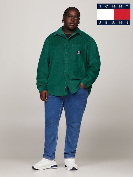 Tommy Jeans Green Regular Classic Logo Shirt (B88445) | €53