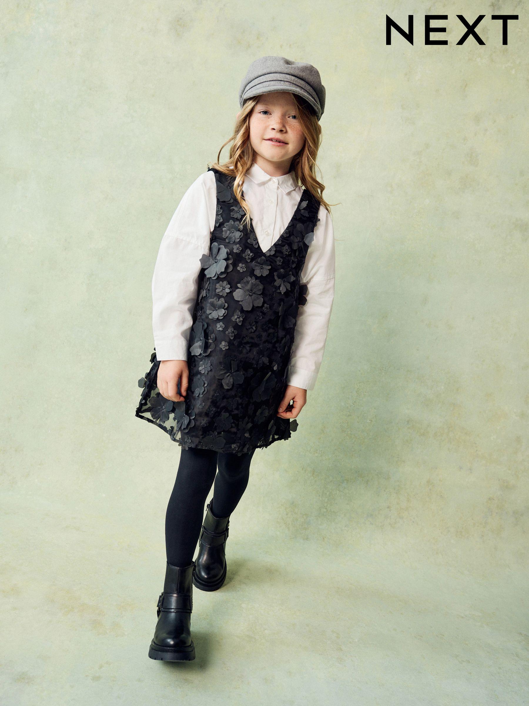 Next girls black dress new arrivals