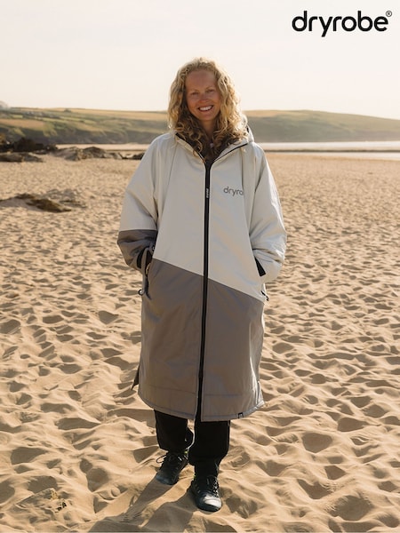Natural - Regular Dryrobe Advance Adults Long Sleeve Robe