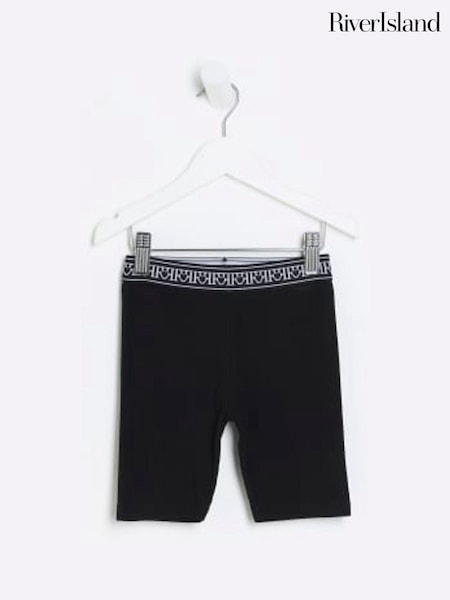 Черный - River Island Girls Waistband Rib Cycle Shorts (B88672) | €4