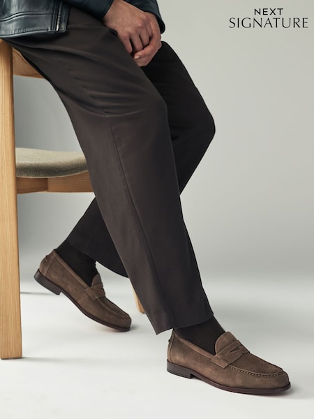 Rjavo-sive/rjave - Signature Italian Leather Penny Loafers (B88682) | € 55