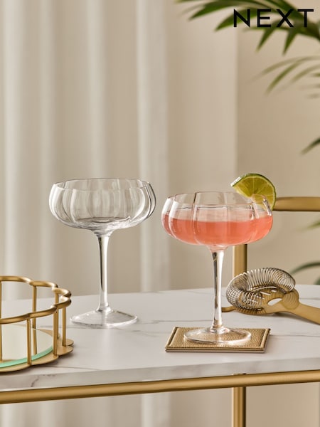 Set of 2 Clear Ottilie Cocktail Glasses (B88793) | $36