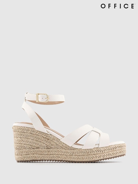 Office White Marta Weave Espadrille Wedge Sandals (B88833) | €19