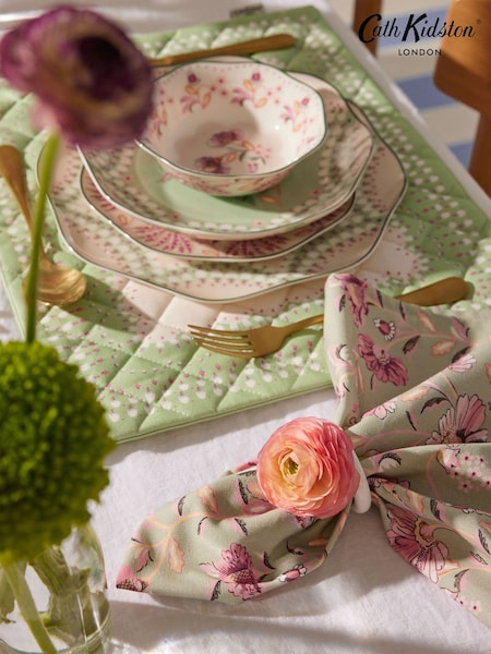 Cath Kidston Green Friendship Gardens Set of 4 Pasta Bowls (B88837) | €76