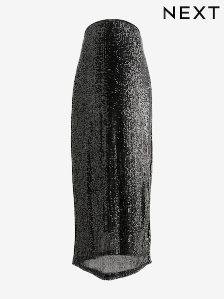 Black Maternity Sequin Skirt (B88840) | AED37