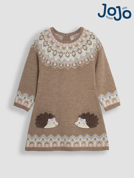 لون محايد - قنفذ - Jojo Maman Bébé Knitted Dress (B88861) | ‏20 ر.ع.‏