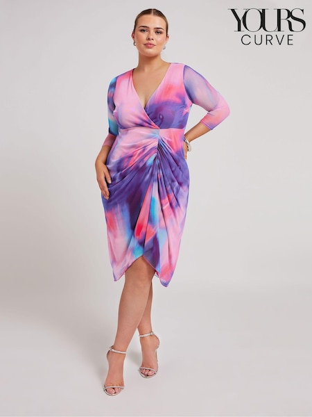 Yours Curve Wrap Gathered Skirt Dress (B88955) | €90