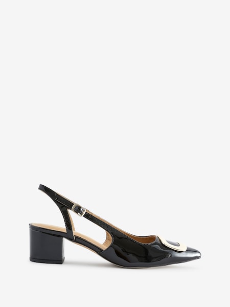 Phase Eight Black Patent Block Heel Shoes (B88988) | 269 QAR