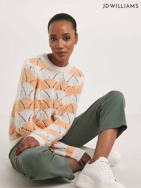 JD Williams Orange Stripe Crew Neck Jumper (B89013) | €14.50