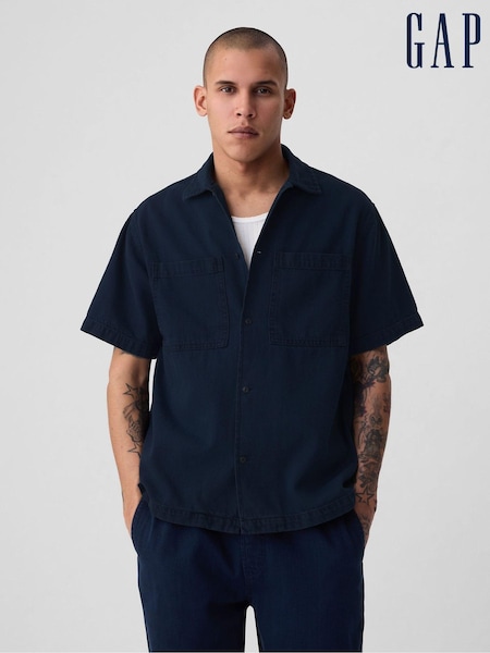 Gap Blue Denim Short Sleeve Oxford Shirt (B89026) | €23