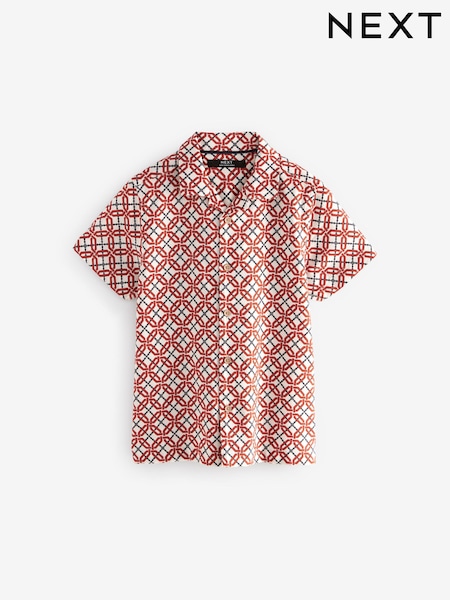 Granite Grey Tile chain print Short Sleeve Printed Shirt (3-16yrs) (B89039) | €4 - €5